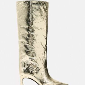 Zara Gold Heeled Boots